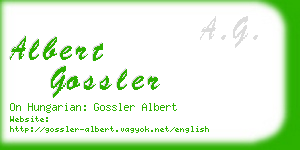 albert gossler business card